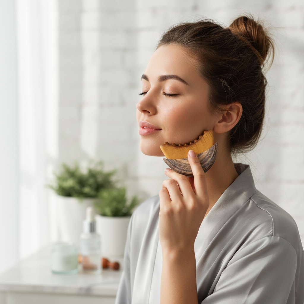 Lymphatic Facial Brush & Brass Eye Massage Stick – Contouring Set