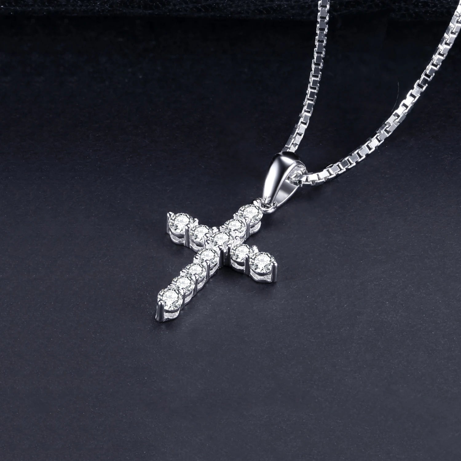 Cross Sideway 925 Sterling Silver Cubic Zirconia Pendant Necklace for Women Yellow Gold Rose Gold Plated No Chain