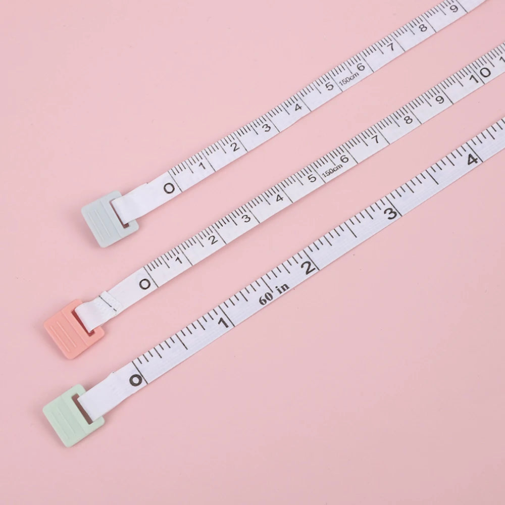 1PC/15PCS 1.5M Small Tape Measure Portable Student Soft Leather Three Measurement Clothes Automatic Recycling