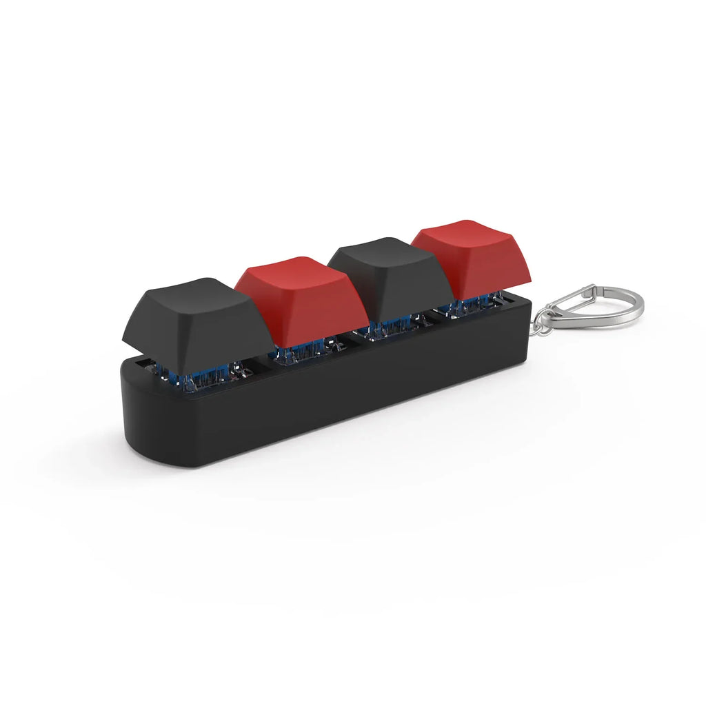 4Keys Finger Button Anti-Stress Toys Mechanical Keyboard Keycaps Office Decompression Calming Keychain Gifts for Children Adults