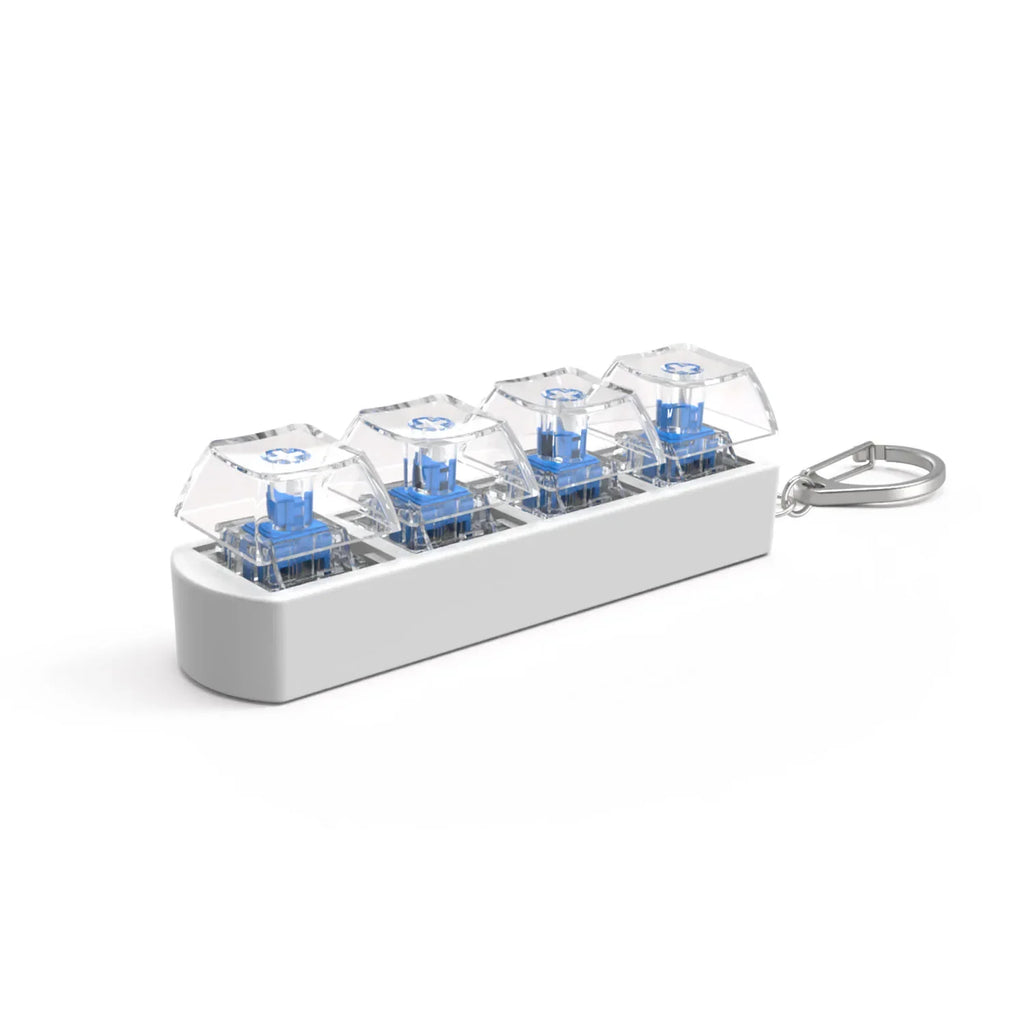 4Keys Finger Button Anti-Stress Toys Mechanical Keyboard Keycaps Office Decompression Calming Keychain Gifts for Children Adults