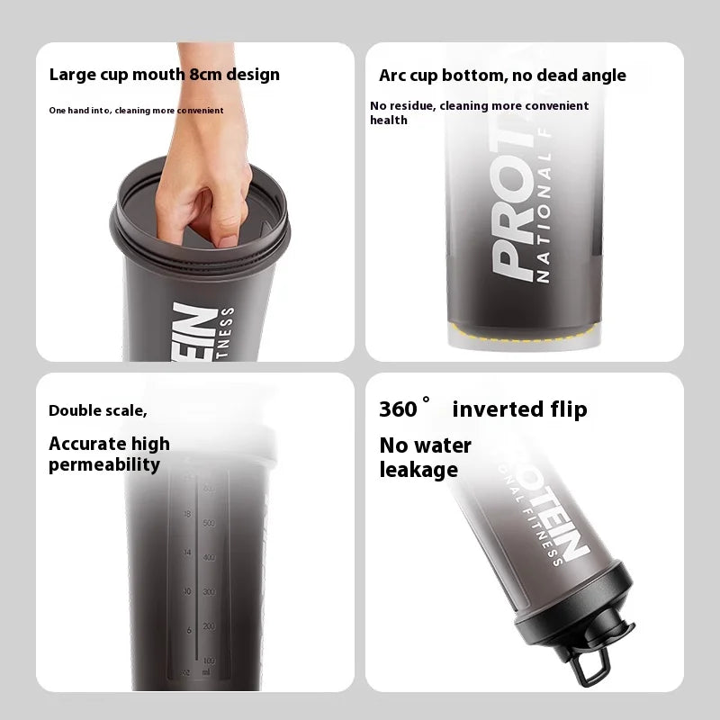 Shaking Cup Fitness Sports Water Cup Protein Powder Shaking Cup Milk Shake Brewing Mixing Cup Male Female Cup