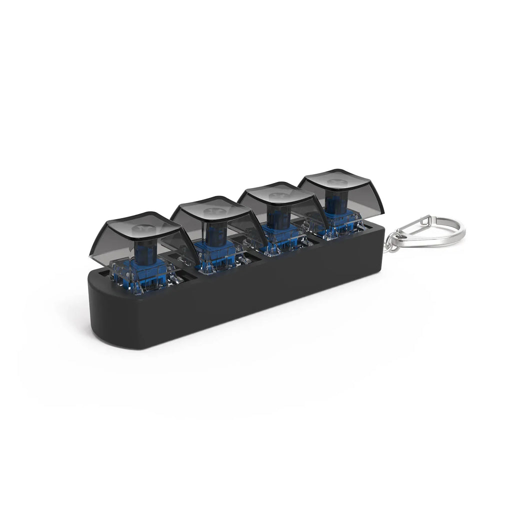 4Keys Finger Button Anti-Stress Toys Mechanical Keyboard Keycaps Office Decompression Calming Keychain Gifts for Children Adults