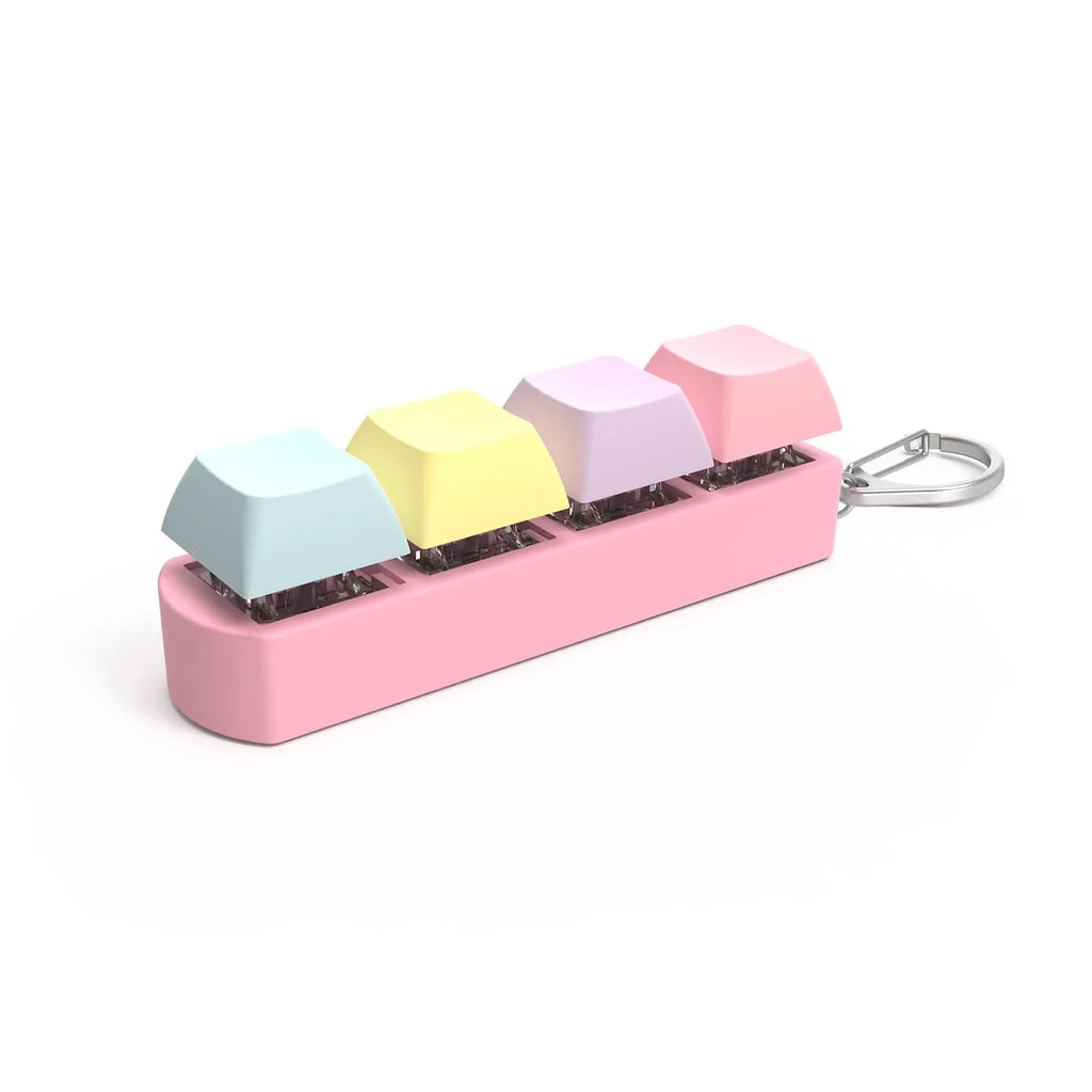 4Keys Finger Button Anti-Stress Toys Mechanical Keyboard Keycaps Office Decompression Calming Keychain Gifts for Children Adults