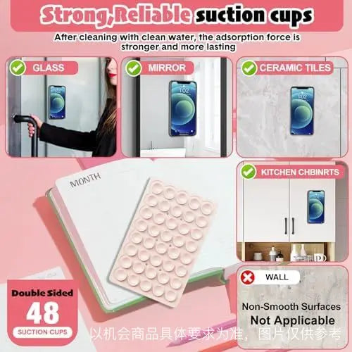 Double Sided Silicone Suction Cup Phone Case Detachable Stand for Hands-Free Selfies and Videos Just Use for Smooth Glass