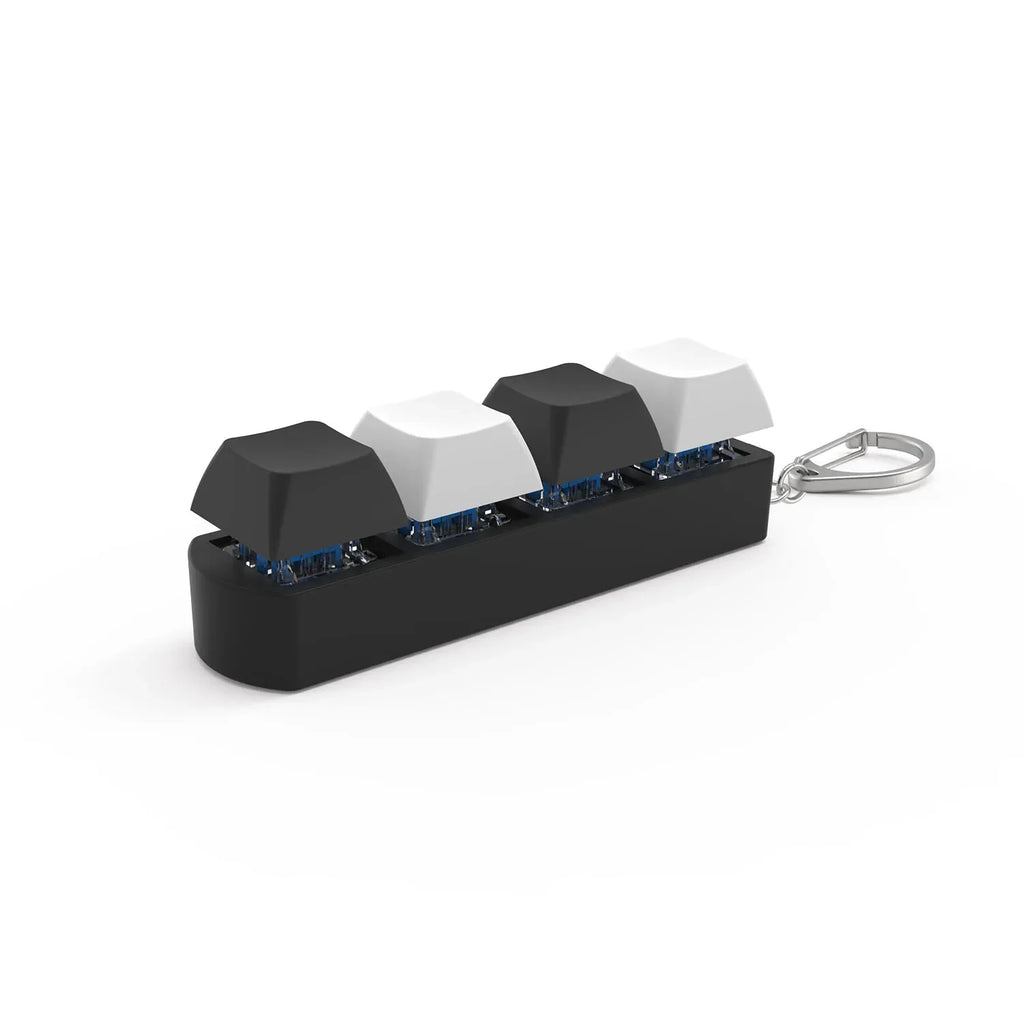 4Keys Finger Button Anti-Stress Toys Mechanical Keyboard Keycaps Office Decompression Calming Keychain Gifts for Children Adults